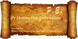 Prikosovits Eufrozina névjegykártya